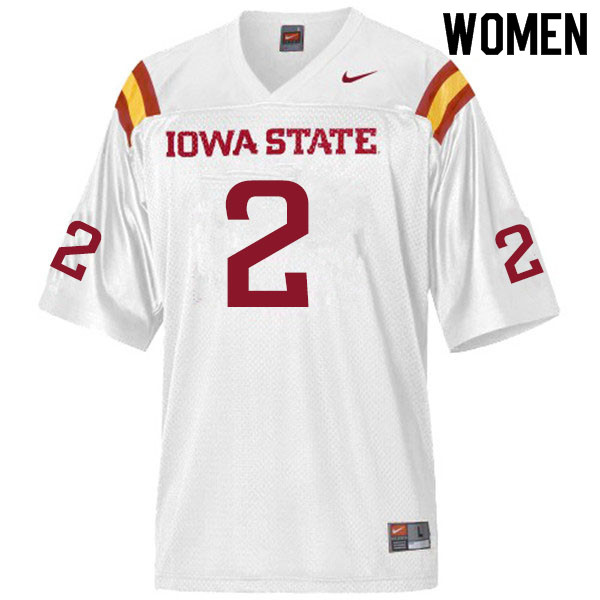 Women #2 Datrone Young Iowa State Cyclones College Football Jerseys Sale-White